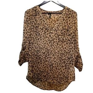 Maurices animal print semi sheer polyester size large top